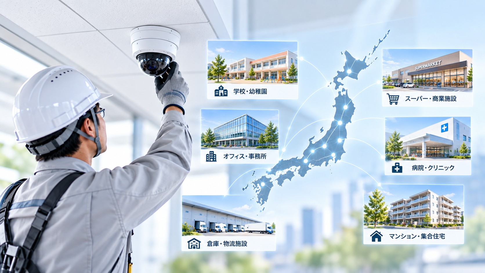 全国の施設に対応する工事・保守